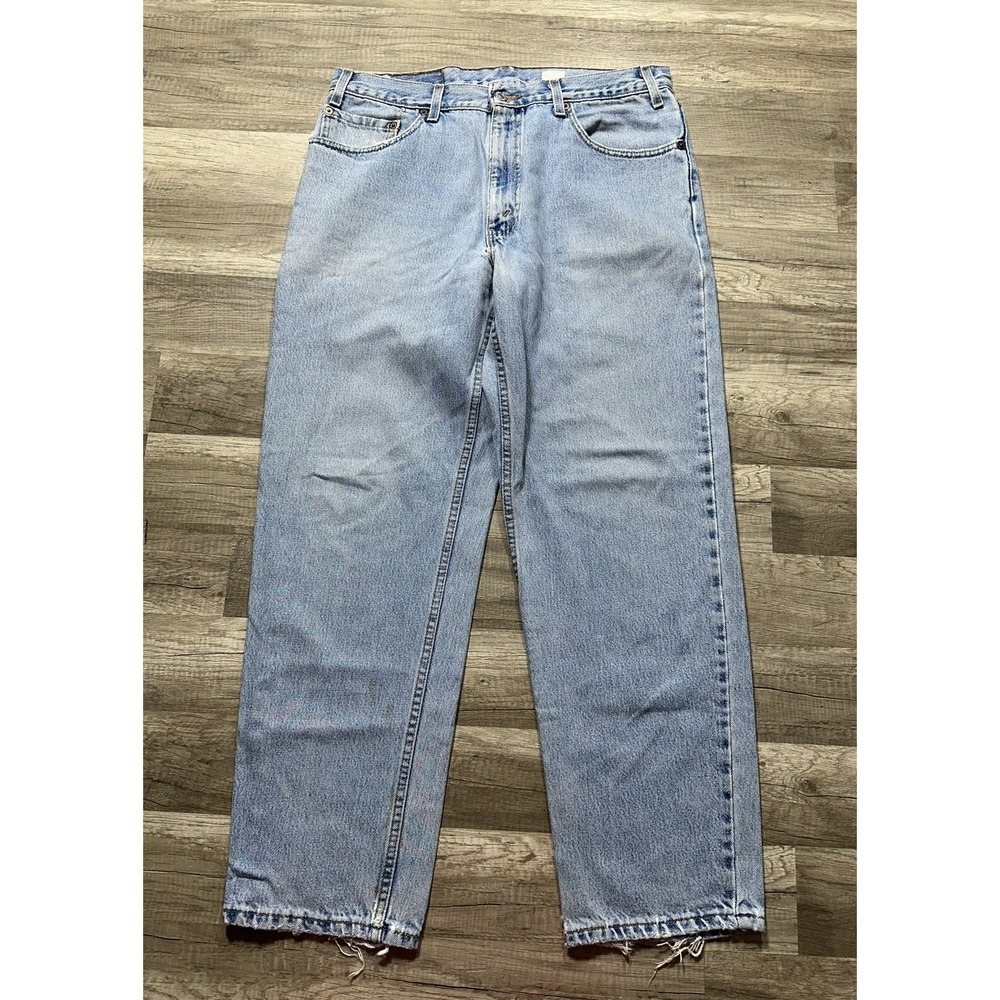 Vintage 90s Levi's 550 Jeans Straight Leg Relaxed Fit Light Wash 35 X 28.5